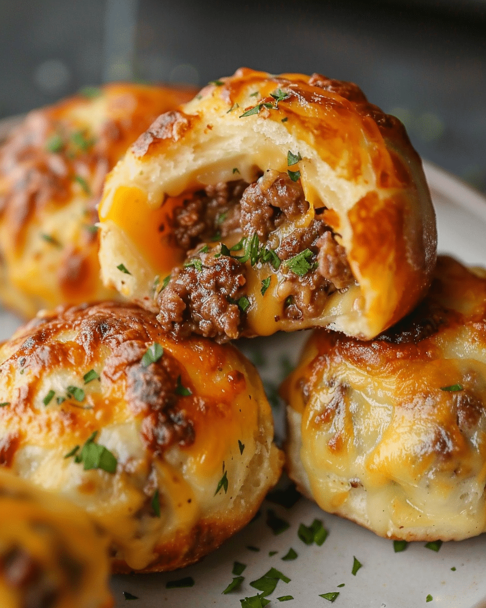 Garlic Parmesan Cheeseburger Bombs