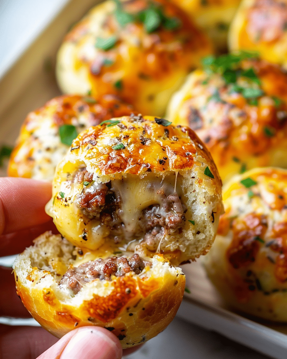 Garlic Parmesan Cheeseburger Bombs
