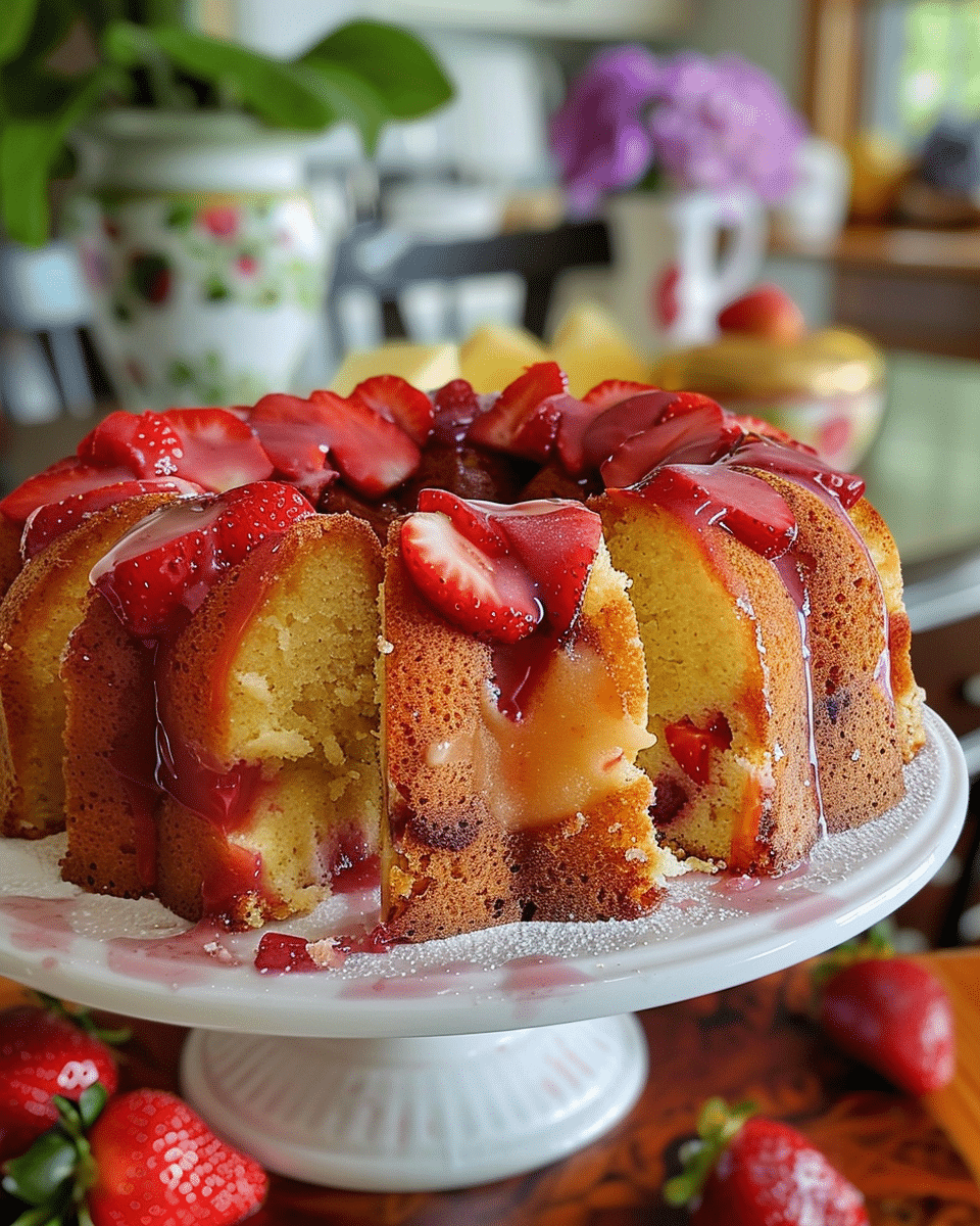 Strawberry Pineapple Pound Cake Recipe