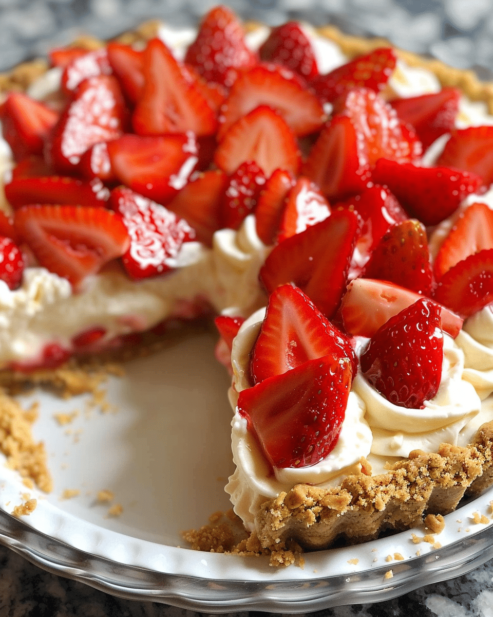Graham Cracker Crust Cream Cheese Strawberry White Chocolate Pie