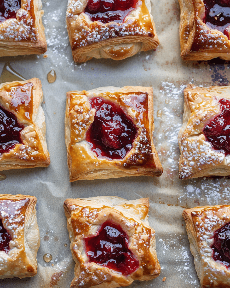 Cranberry & Cream Cheese Puff Pastry Blossoms