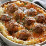 Meatball & Mashed Potato Bake