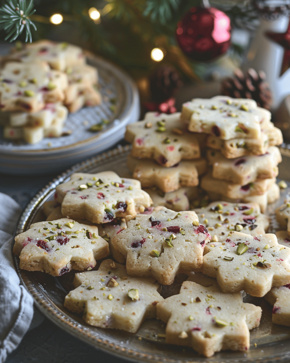 Cranberry Pistachio Shortbread Cookies Recipe