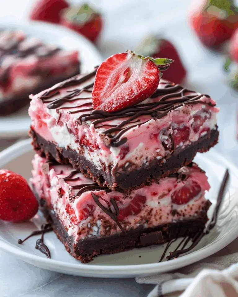 Chocolate Strawberry Cheesecake Bars