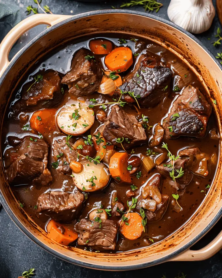 Autumn Beef Bourguignon (French Red-Wine Beef Stew)