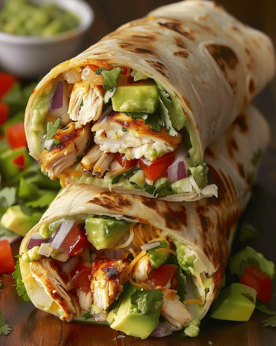 Best Chicken Avocado Ranch Burritos