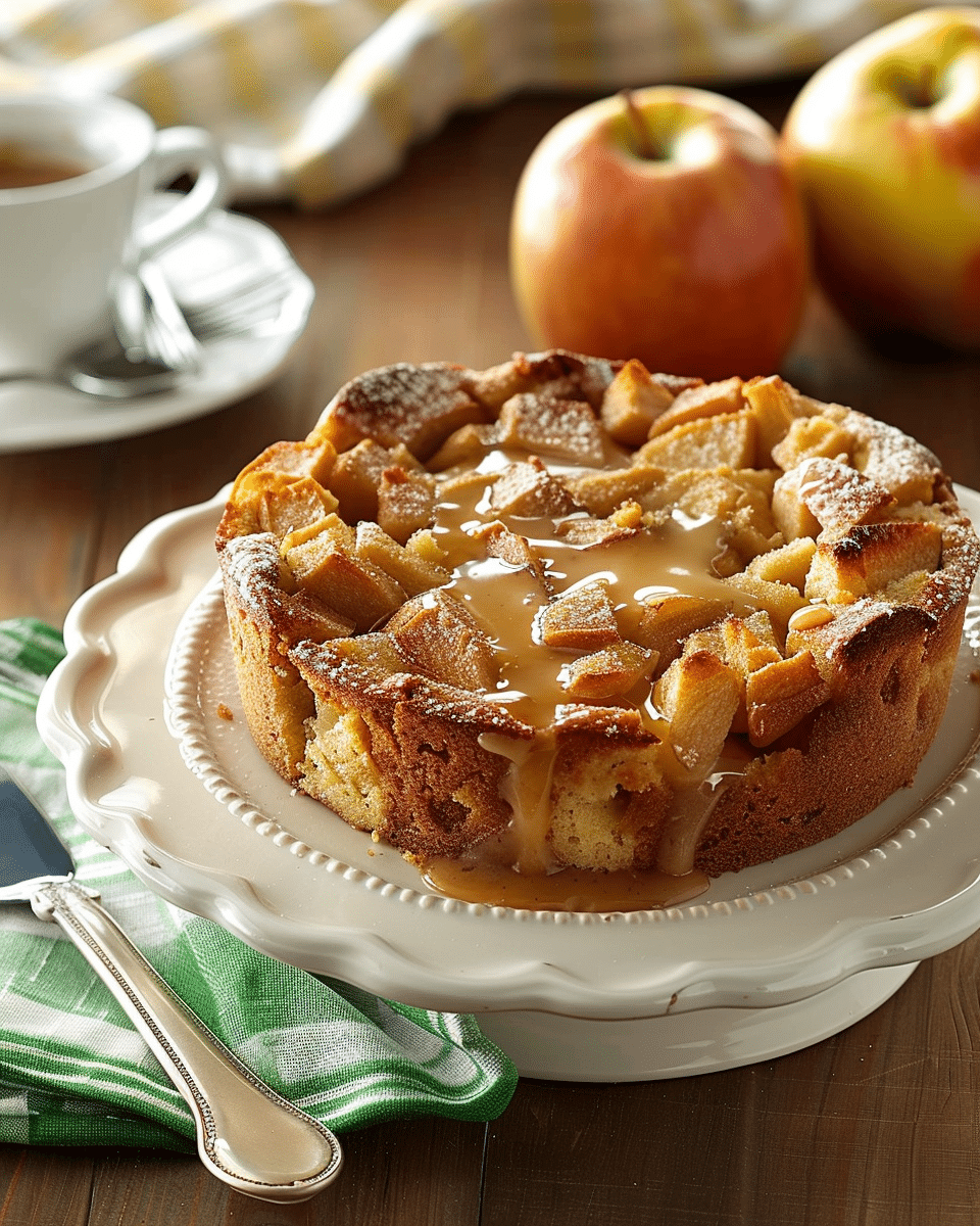Old-Fashioned Apple Cake with Brown Sugar Sauce