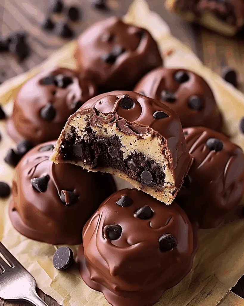 Chocolate Chip Cookie Dough Brownie Bombs Recipe