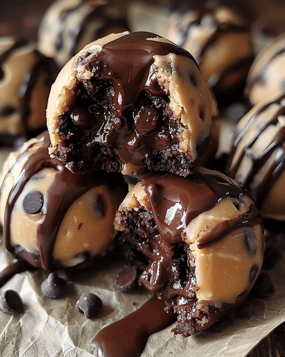 Chocolate Chip Cookie Dough Brownie Bombs Recipe