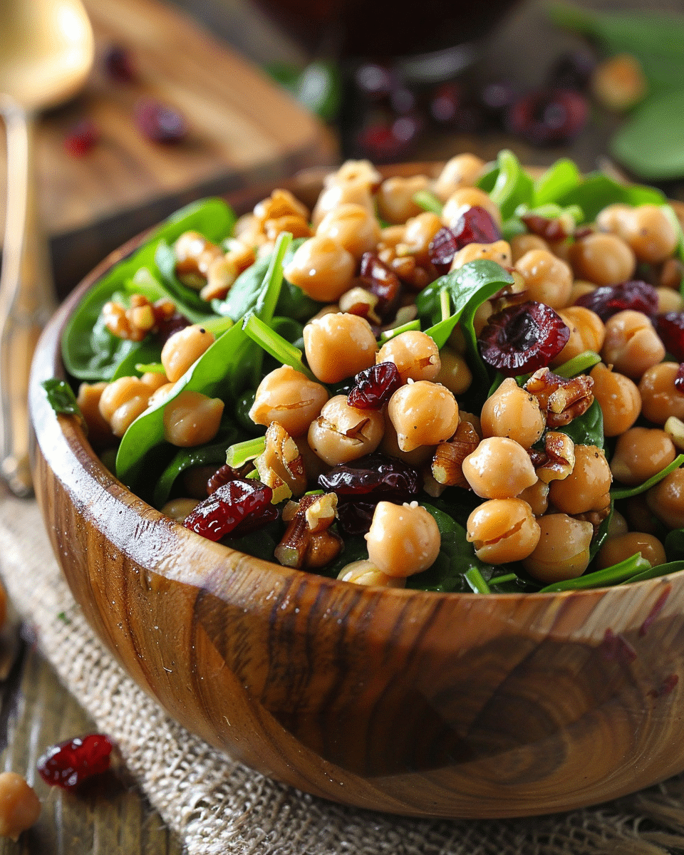Cranberry Walnut Chickpea Salad With Orange Vinaigrette