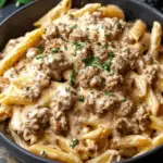 High Protein Creamy Beef Pasta
