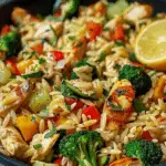 Lemon Chicken & Veggie Orzo Stir Fry