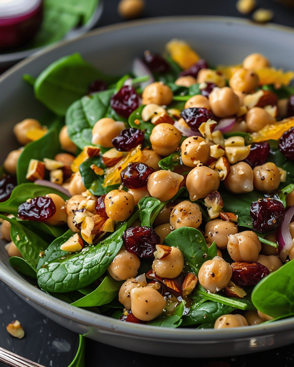 Cranberry Walnut Chickpea Salad With Orange Vinaigrette