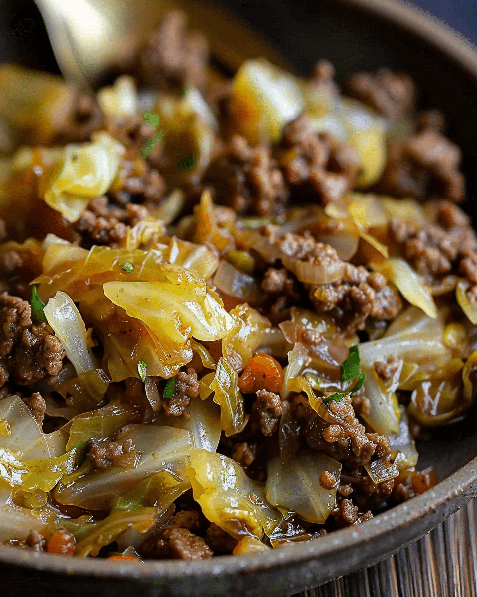 Ground Beef and Chopped Cabbage