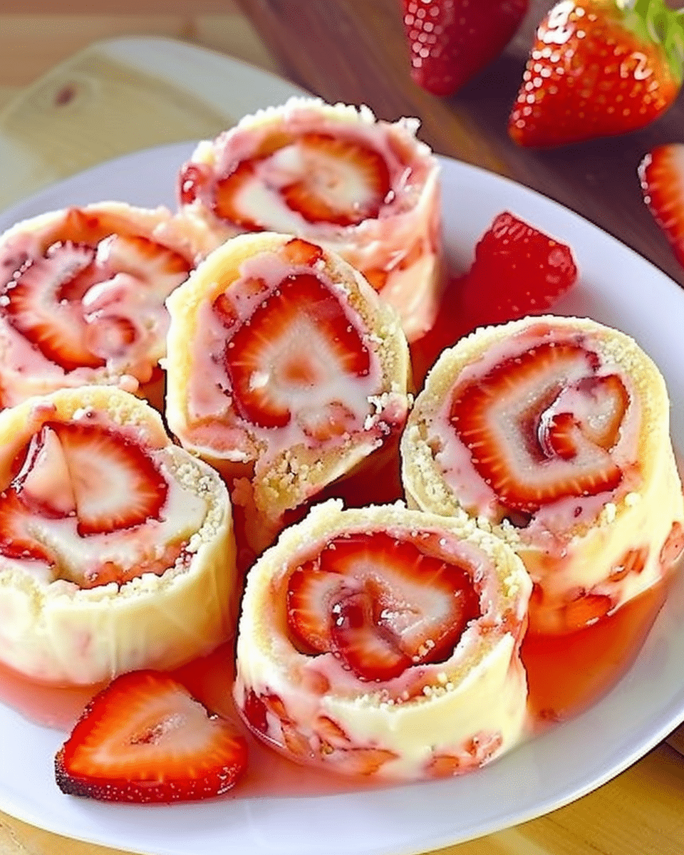 Strawberry Shortcake Cheesecake Rolls – Berry-Cheesecake Heaven!