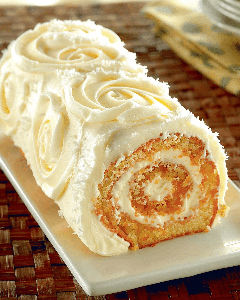 Roll Cake with Cream Cheese Filling