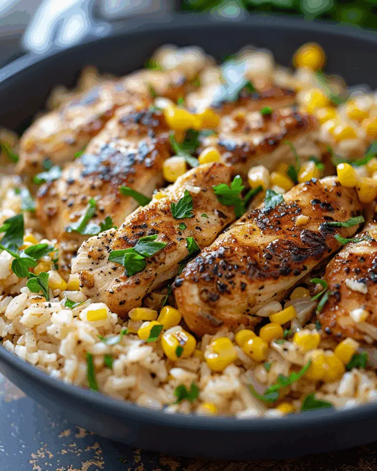 Comfort Bowl: Chicken & Corn on Garlic Parmesan Rice