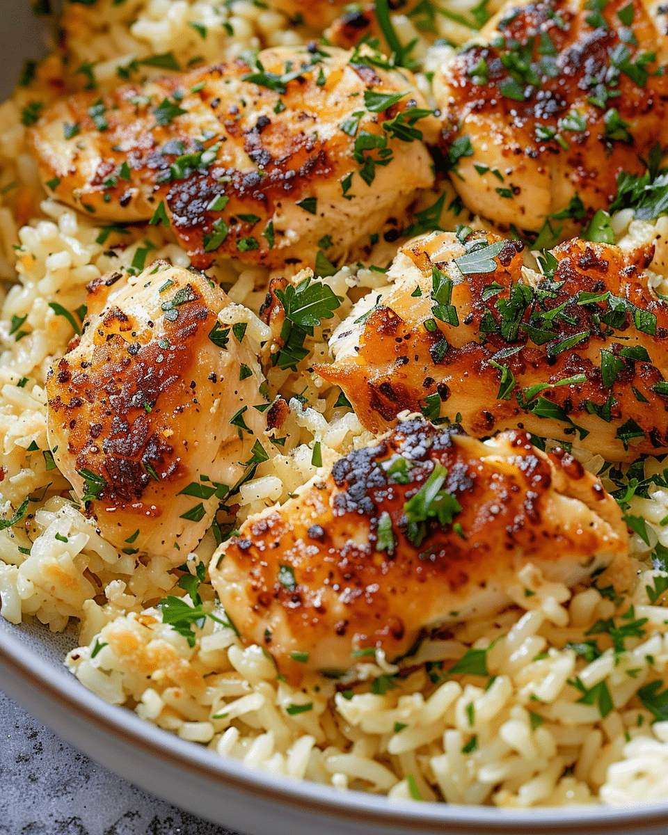 Chicken Scampi Garlic Parmesan Rice