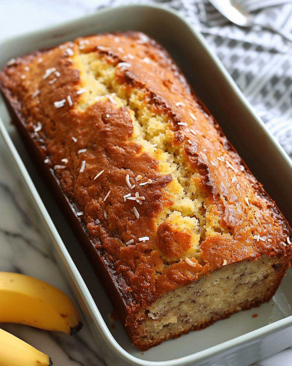 Hawaiian Banana Bread with Coconut and Pineapple
