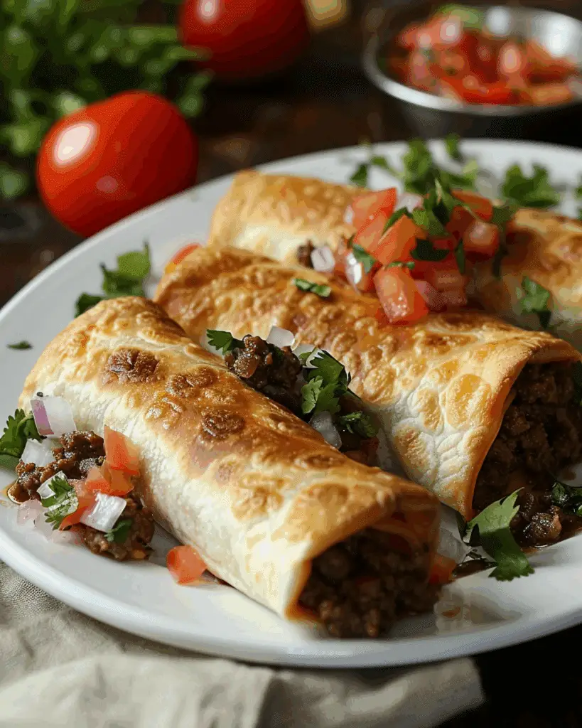 Beef and Cheese Chimichangas