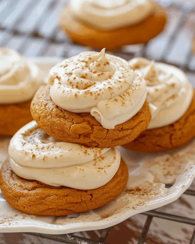 Soft Pumpkin Cookies with Cream Cheese Frosting