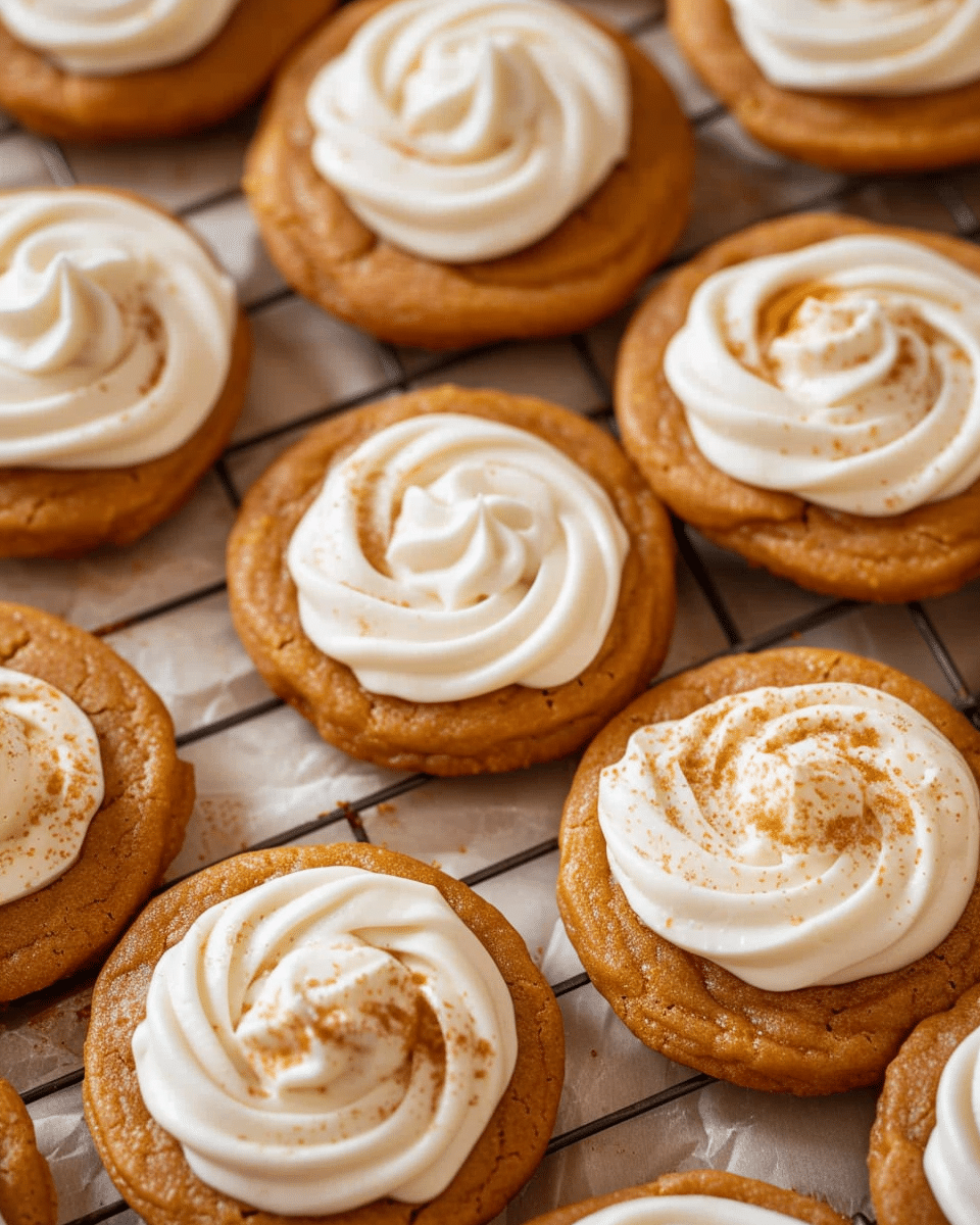 Soft Pumpkin Cookies with Cream Cheese Frosting