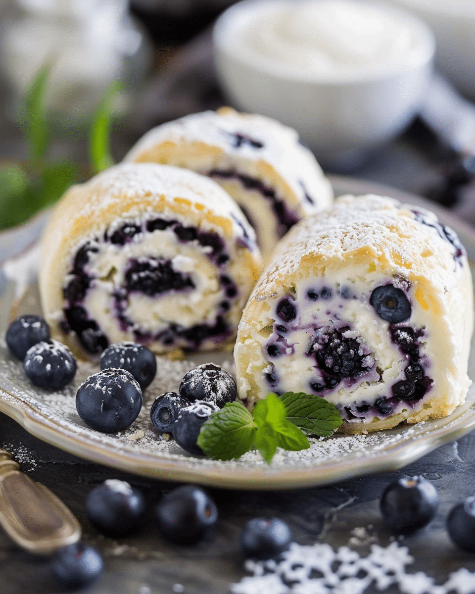 Blueberry Cheesecake Rolls Bliss