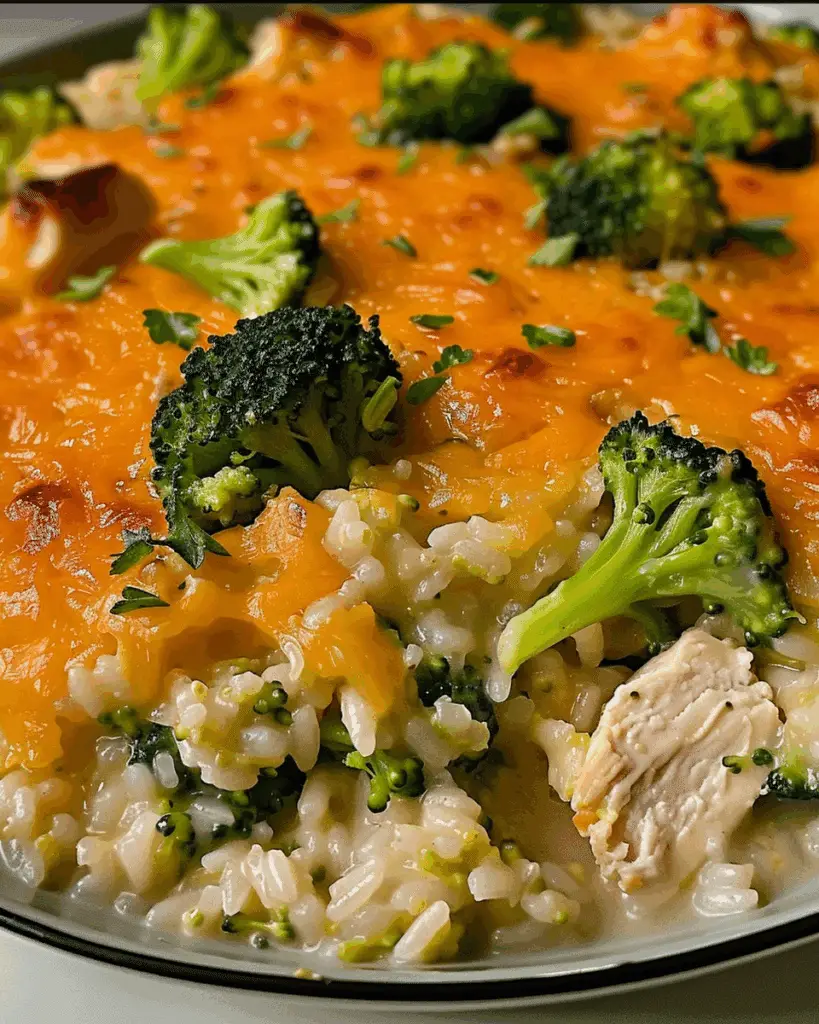 Broccoli Rice Cheese Chicken Casserole