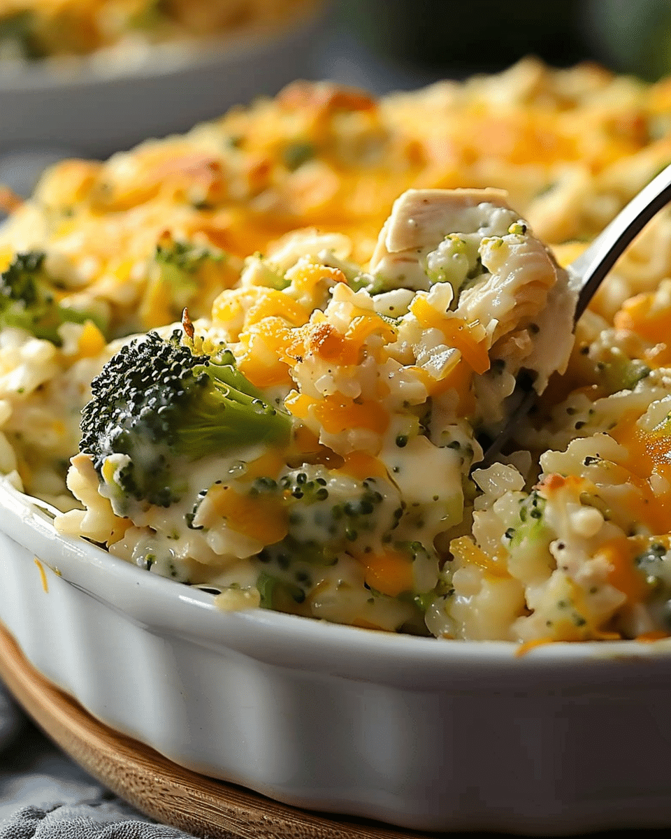Broccoli Rice Cheese Chicken Casserole