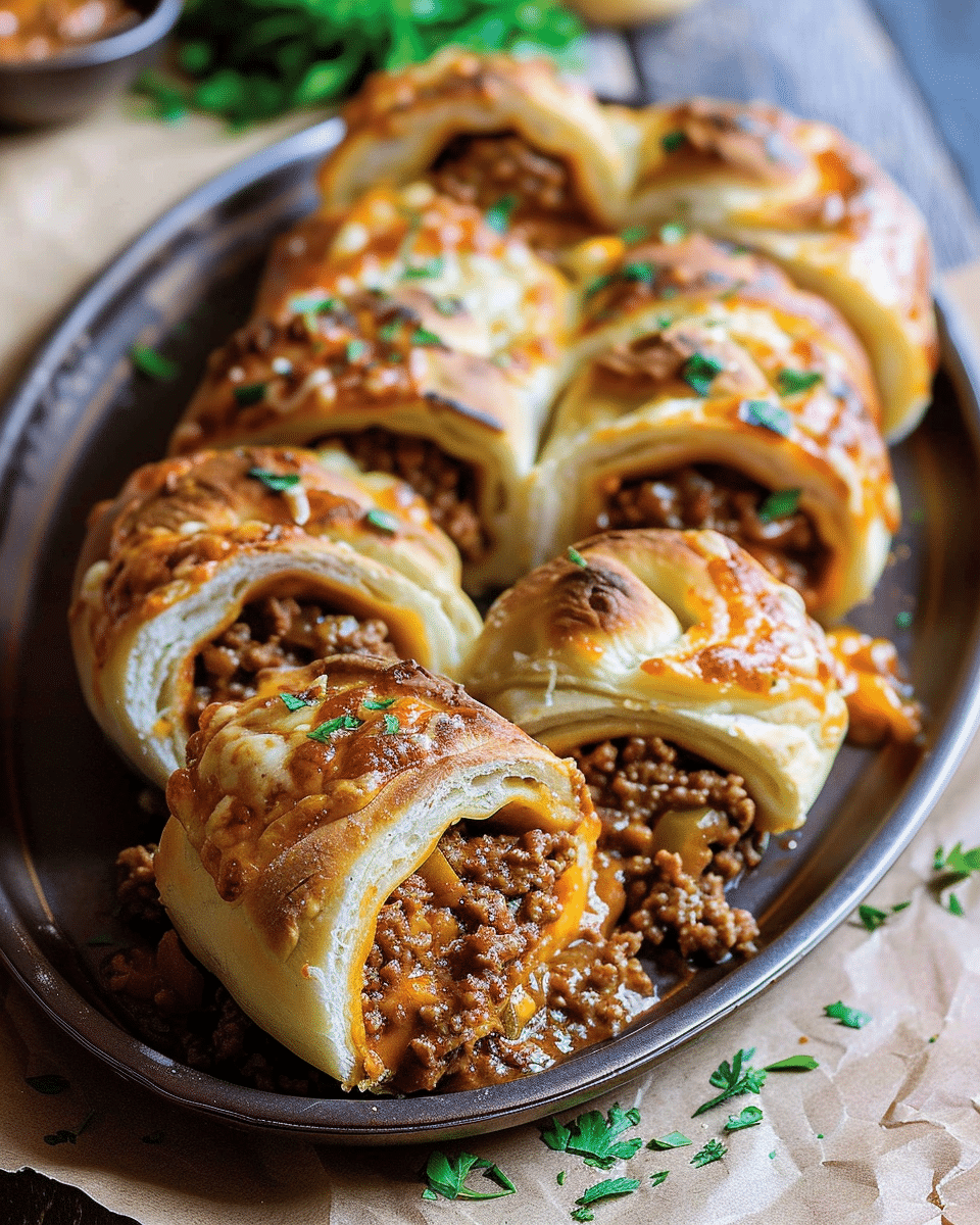 Cheesy Sloppy Joe Stromboli