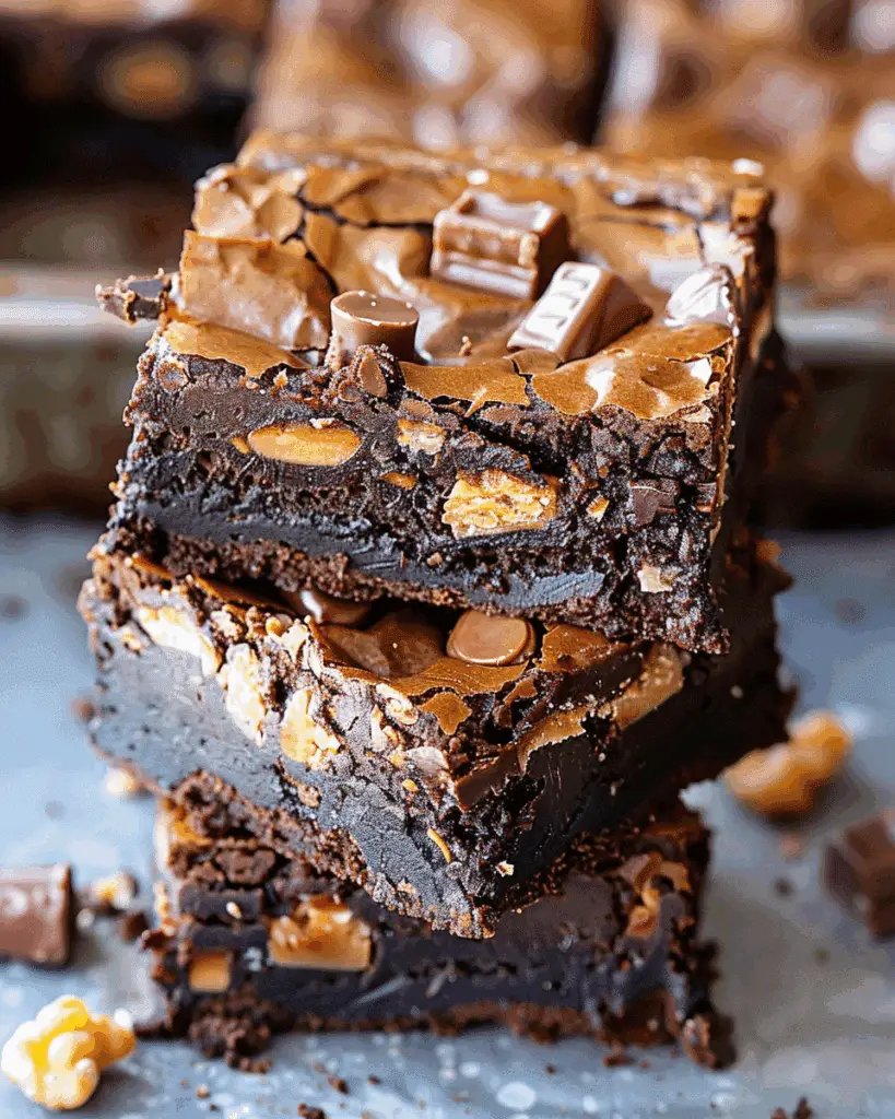 Outrageous Snickers Brownies