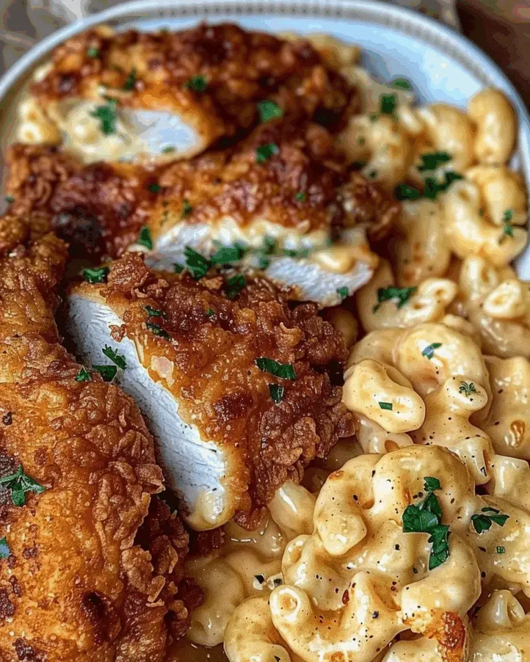 Honey Glaze Sweet & Spicy Fried Chicken with Buttermilk Mac & Cheese