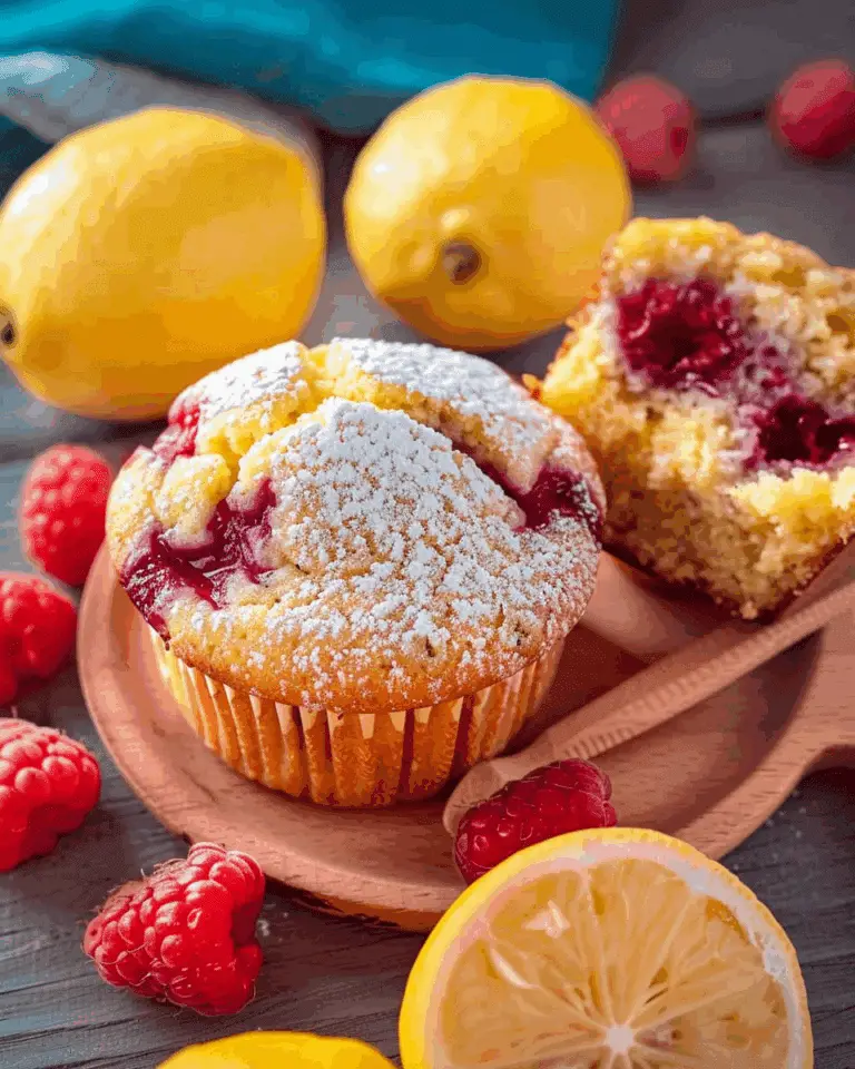 Bakery-Style Raspberry Lemon Muffins