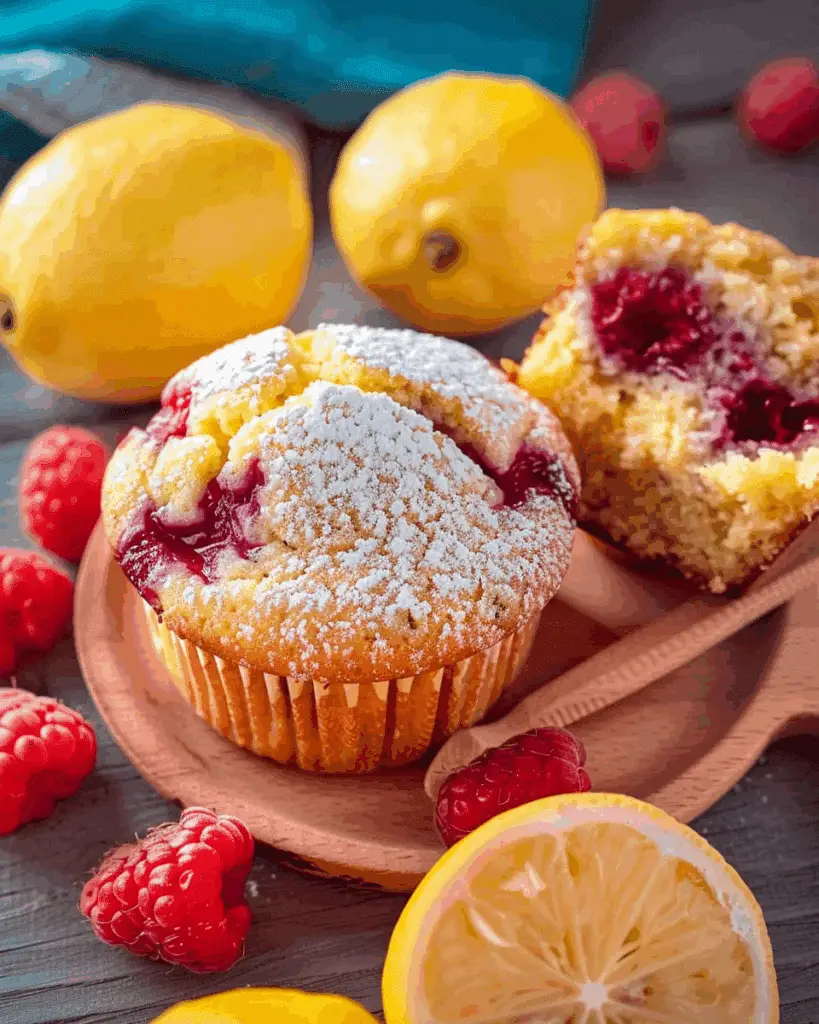 Bakery-Style Raspberry Lemon Muffins