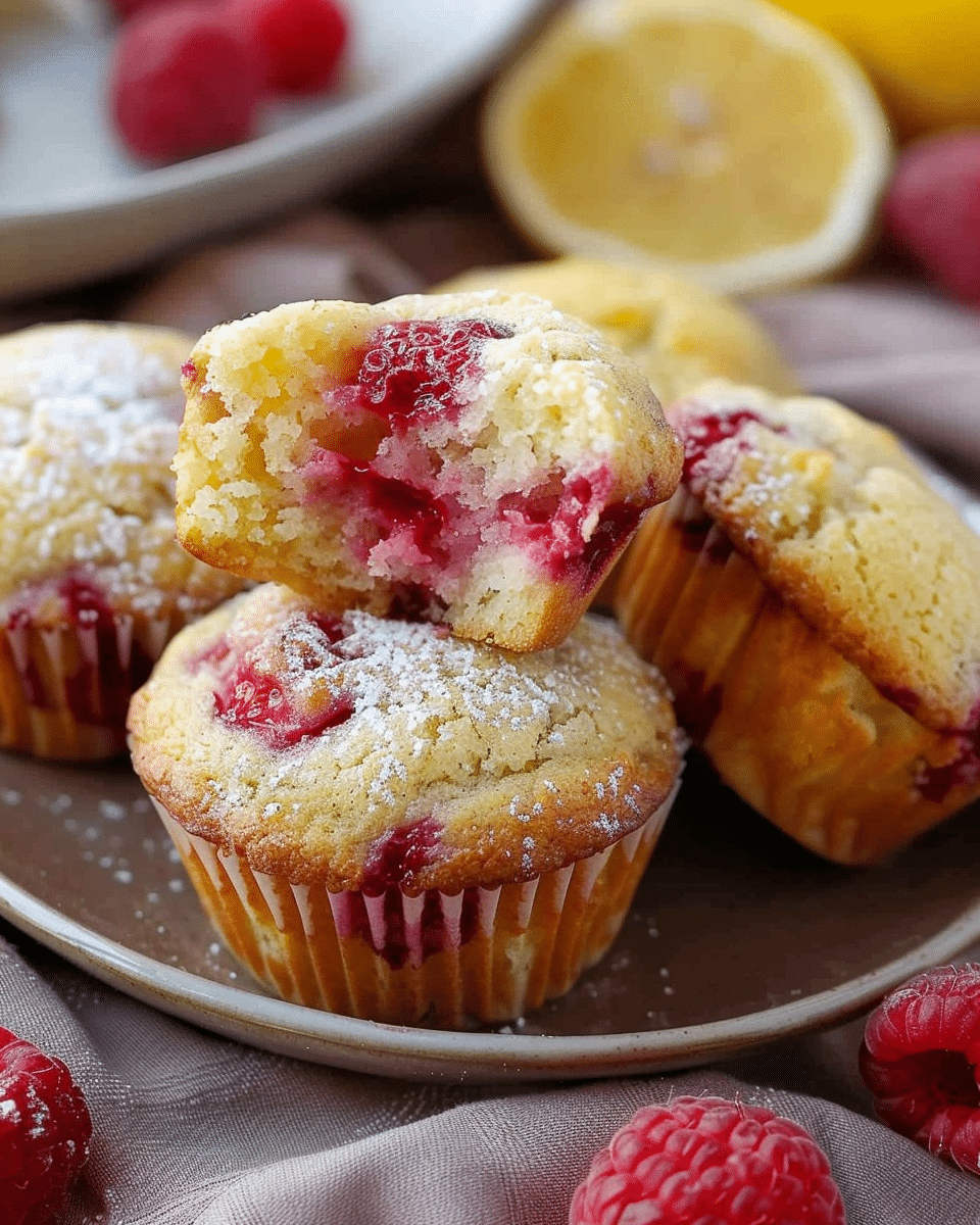 Bakery-Style Raspberry Lemon Muffins