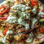 Authentic Greek Chicken Gyros with Lemon-Herb Marinade and Creamy Tzatziki