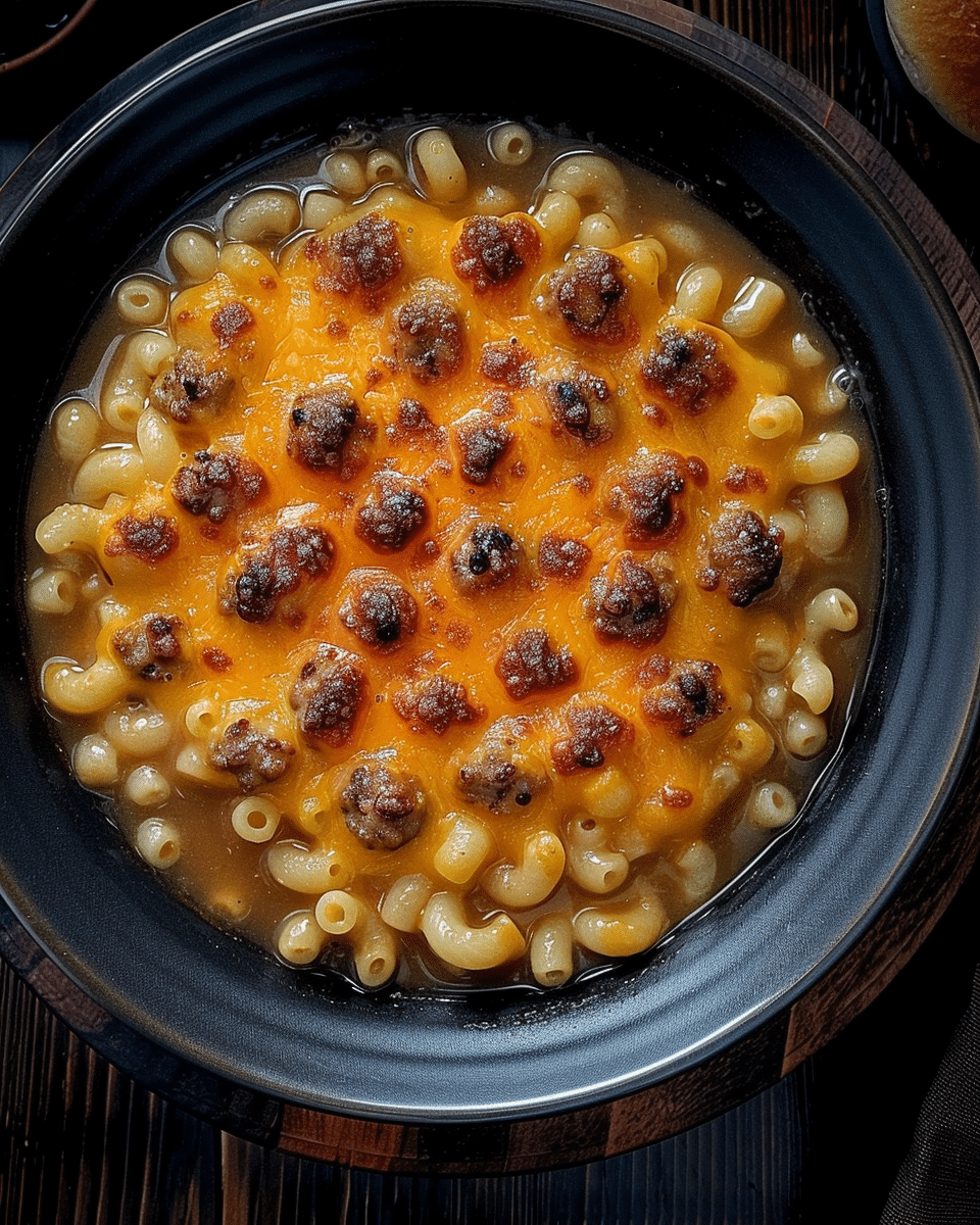 One-Pot Macaroni Cheeseburger Soup