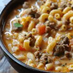 One-Pot Macaroni Cheeseburger Soup