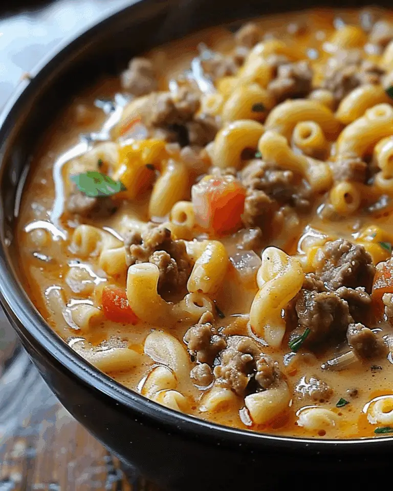 One-Pot Macaroni Cheeseburger Soup