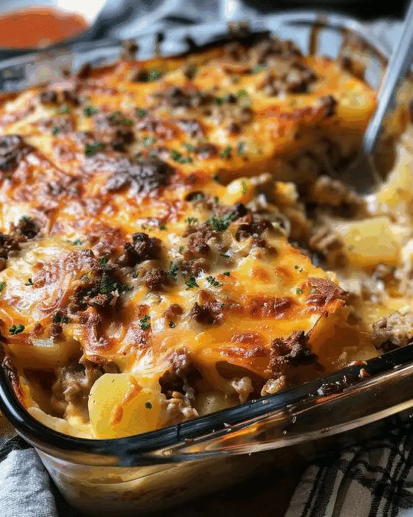Hamburger Potato Cheese Casserole