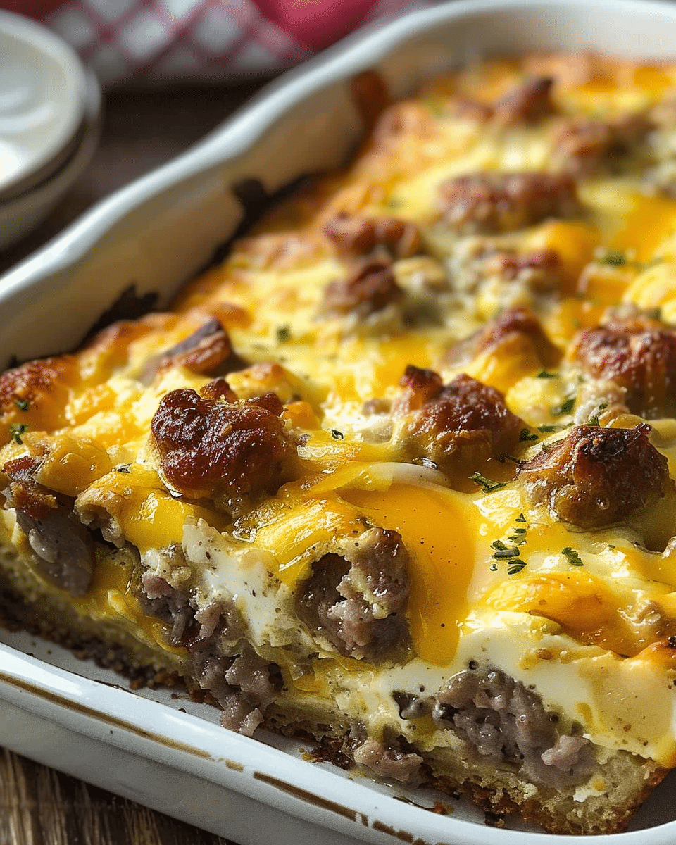 Sausage Egg Cheese Casserole
