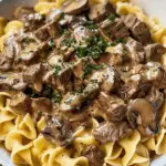 Creamy Beef Tips with Egg Noodles