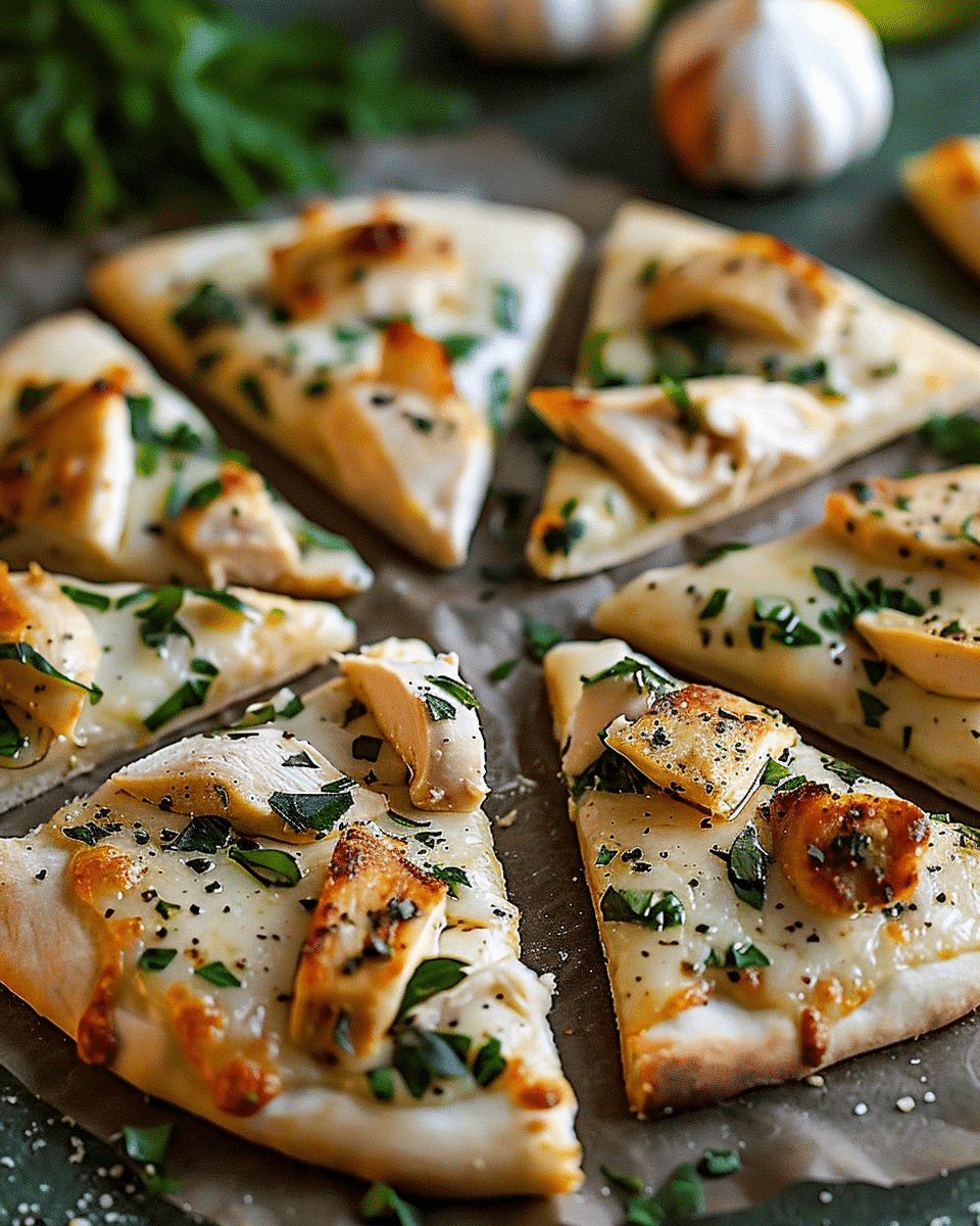 Roasted Garlic White Chicken Pizza
