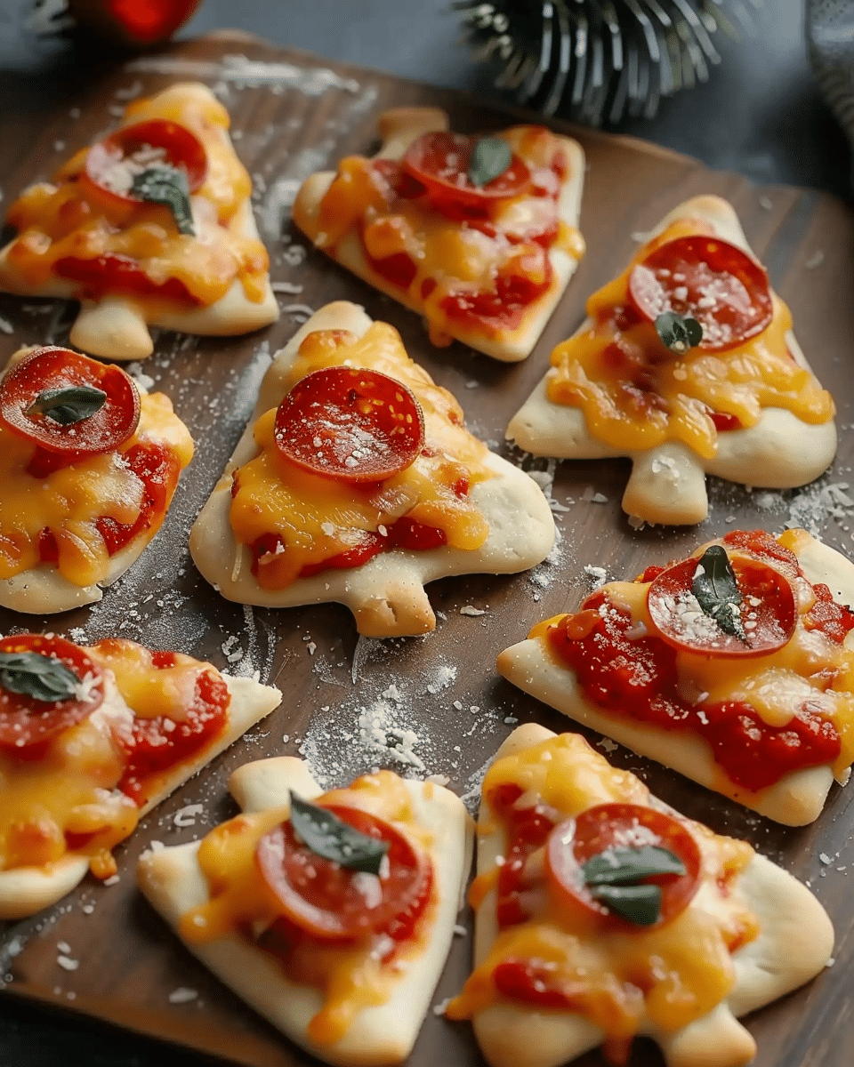 Christmas Tree Mini Pizzas