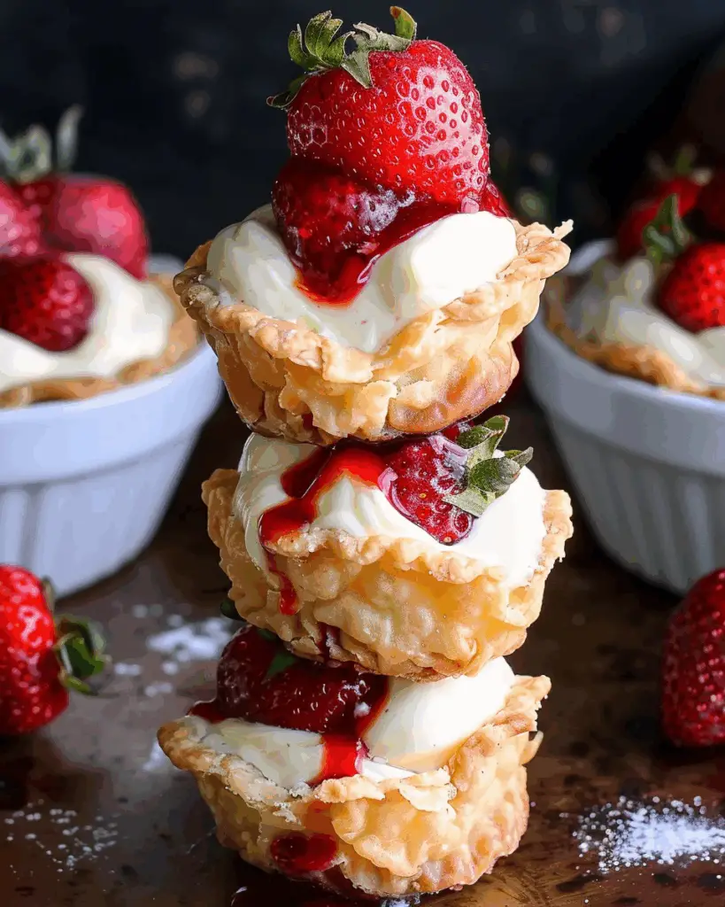 Deep Fried Strawberry Cheesecake Pies