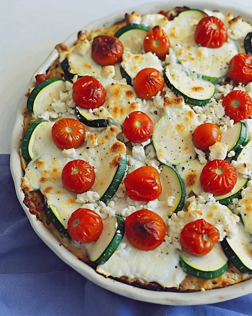 Tomato Zucchini & Mozzarella with Bread Crumb Topping