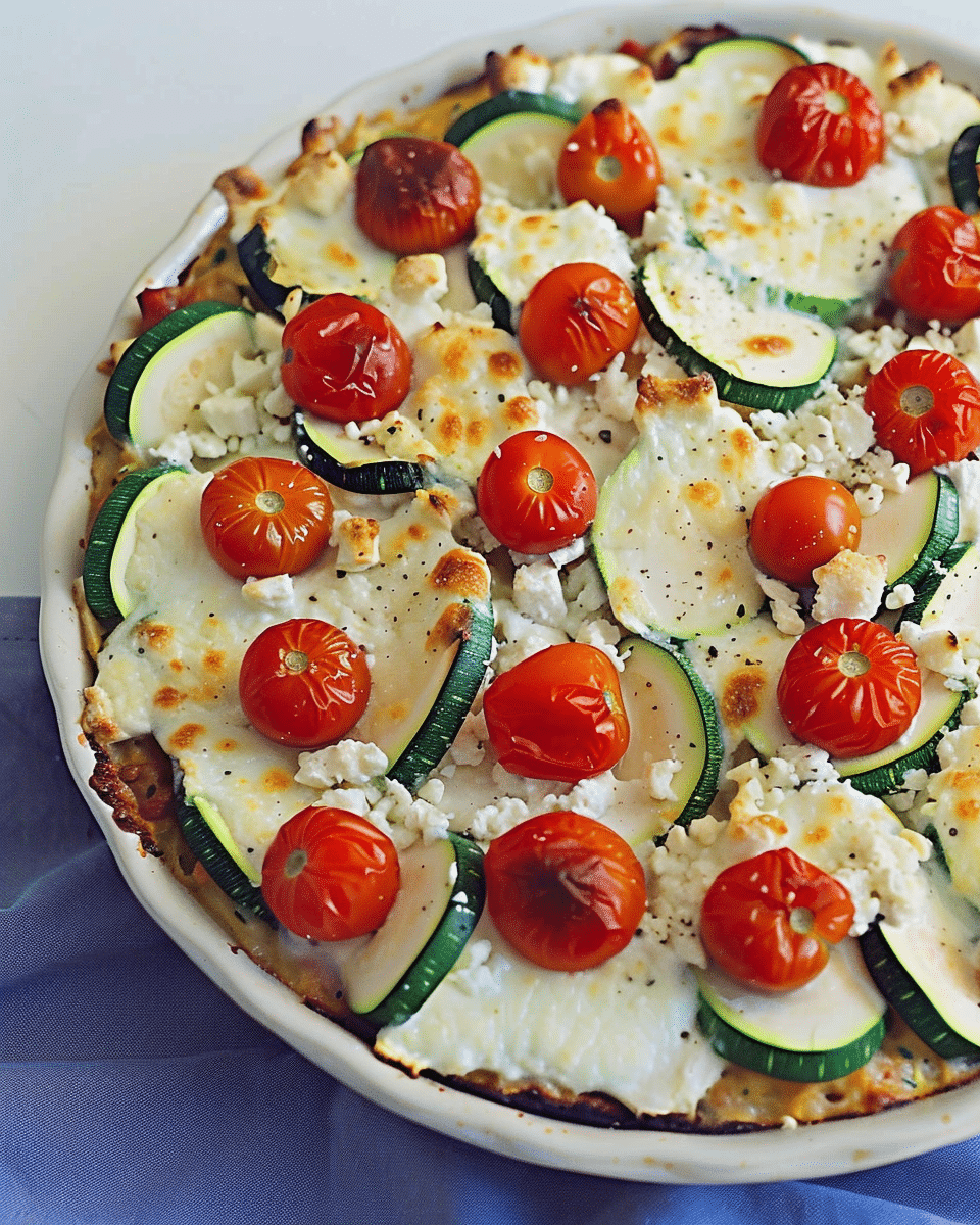 Tomato Zucchini & Mozzarella with Bread Crumb Topping