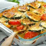 Tomato Zucchini & Mozzarella with Bread Crumb Topping