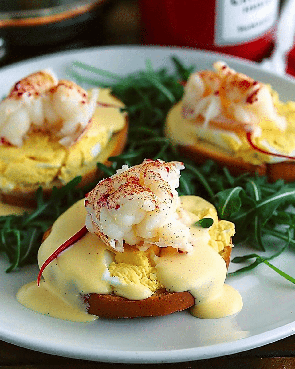 Bay Lobster Eggs Benedict with Cajun Hollandaise