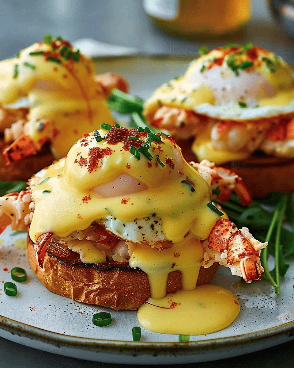 Bay Lobster Eggs Benedict with Cajun Hollandaise